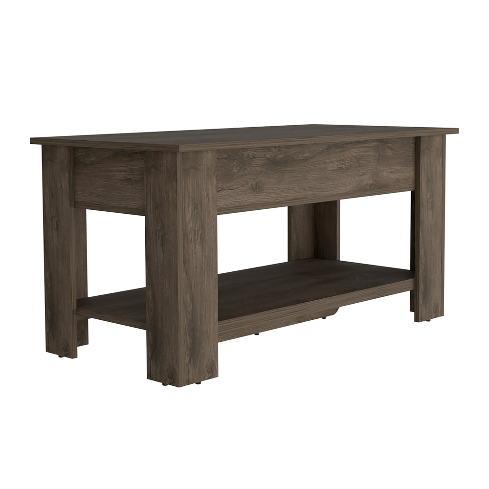 English Elm Austin Storage Table with Lift-Top Cabinet & Lower Shelf, Narrow Entryway Bench for Shoes/Storage B20091895