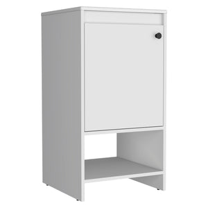 English Elm Jane Slim Bathroom Vanity Cabinet 17.7"W x 33.5"H White Particle Board Single Door Two Shelves - FAUCET NOT INCLUDED B070S00039