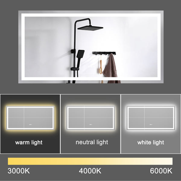 English Elm (Same 72"×36" LED Mirror Light Bathroom — 77×38 Anti-Fog LED Vanity Mirror, Dimmable, Color-Temp Memory W1340P189822
