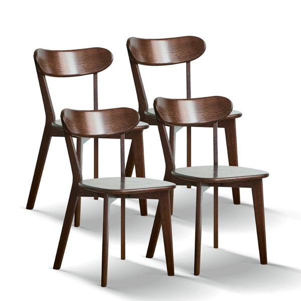 English Elm (set of 4) Solid Oak Dining Chairs Fas Grade Hardwood Natural Grain Farmhouse Style W1283110662