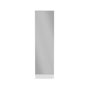 English Elm Leto XL Shoe Rack Cabinet with Mirror, 5 Adjustable Shelves Holds 10 Pairs, Compact White B20091930