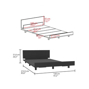 English Elm Kaia Twin Bed Base with Headboard — Sturdy Particleboard Frame, 441 lb Capacity, Easy Assembly Black 56.3 L x 20.9 W x 3.9 H B200S00046