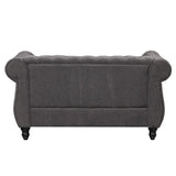 English Elm 60" Modern Sofa Dutch Plush Upholstered Sofa, Solid Wood Legs, Buttoned Tufted Backrest, Gray