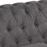 English Elm 60" Modern Sofa Dutch Plush Upholstered Sofa, Solid Wood Legs, Buttoned Tufted Backrest, Gray