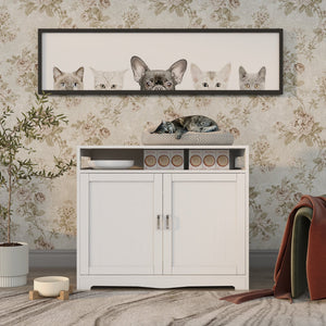 English Elm Litter Box Enclosure - Stylish Cat Furniture With Hidden Plug, Dual Doors & Ample Storage For Pets W42090259