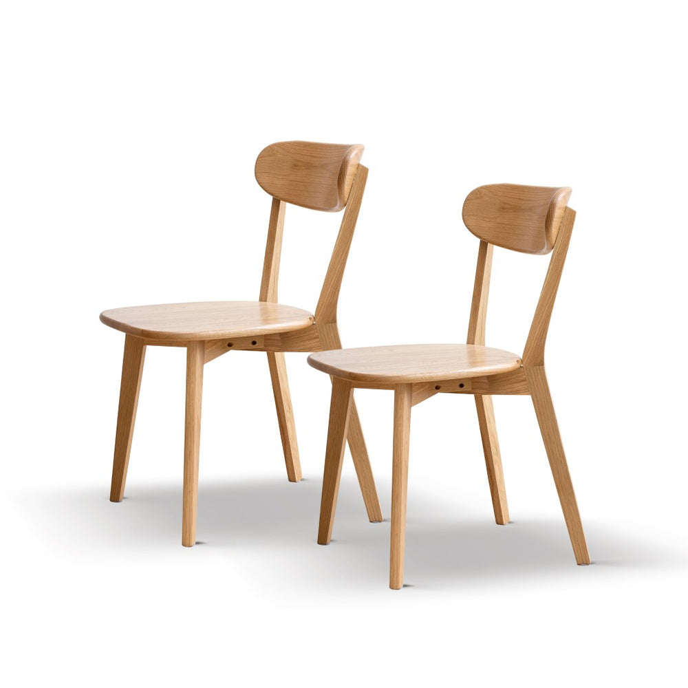 English Elm (set of 2) Solid Oak Dining Chairs Fas Grade North American Wood Curved Back W1283104166