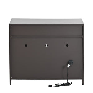 English Elm Litter Box Enclosure Grey - Durable Carb P2 Wood Cat Litter House with Hidden Plug, Storage Bench W42090263