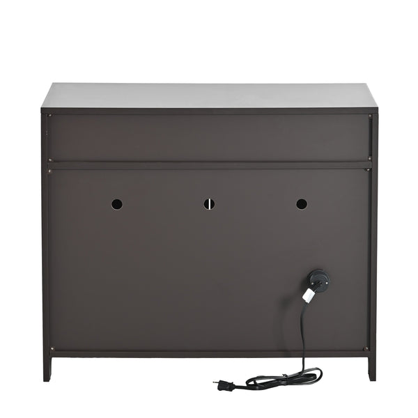 English Elm Litter Box Enclosure Grey - Durable Carb P2 Wood Cat Litter House with Hidden Plug, Storage Bench W42090263