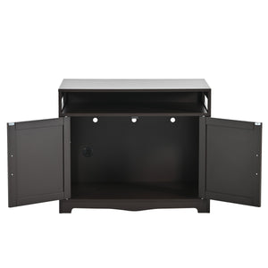 English Elm Litter Box Enclosure Grey - Durable Carb P2 Wood Cat Litter House with Hidden Plug, Storage Bench W42090263