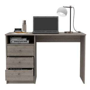 English Elm Andalucia 3-Drawer Computer Desk Gray – 46.1"W Work Surface, Open Shelf, Spacious Drawers for Organizing B070S00218