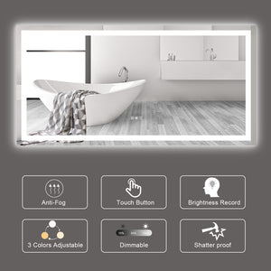 English Elm (Same 72"×36" LED Mirror Light Bathroom — 77×38 Anti-Fog LED Vanity Mirror, Dimmable, Color-Temp Memory W1340P189822