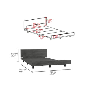 English Elm Kaia Twin Bed Base with Headboard — Sturdy Particleboard Frame, 441 lb Capacity, Easy Assembly Gray 56.3 L x 20.9 W x 3.9 H B200S00048