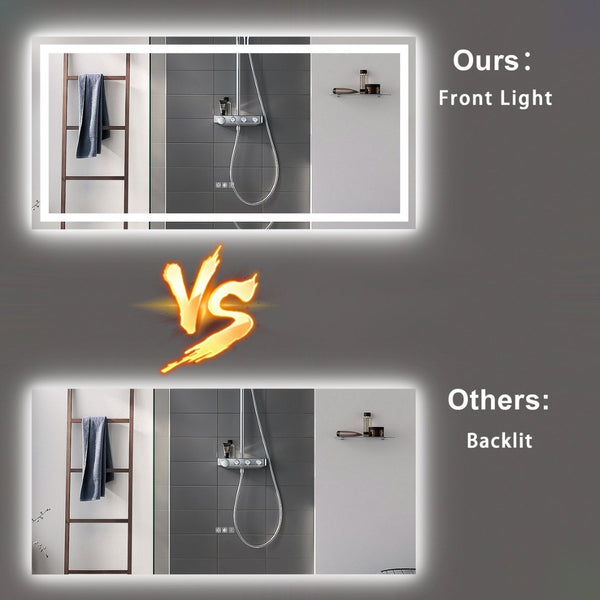 English Elm 72" Frameless Led Vanity Mirror with Anti-fog Touch Dimming for Modern Bathrooms W134070942