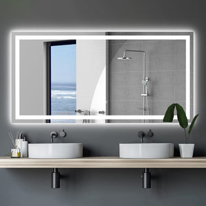 English Elm 72" Frameless Led Vanity Mirror with Anti-fog Touch Dimming for Modern Bathrooms W134070942