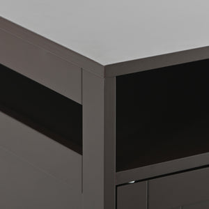 English Elm Litter Box Enclosure Grey - Durable Carb P2 Wood Cat Litter House with Hidden Plug, Storage Bench W42090263