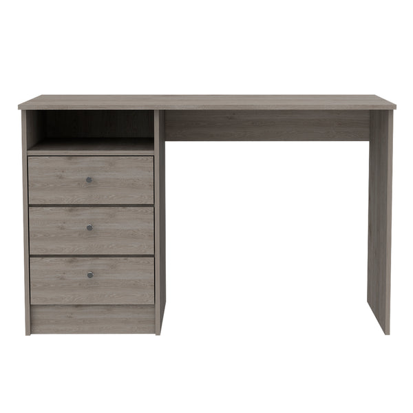 English Elm Andalucia 3-Drawer Computer Desk Light Gray — 46.1"W Work Surface, Spacious Drawers & Open Shelf Organizer B200S00090