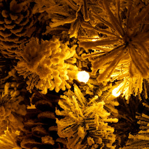 English Elm Pre-lit 7ft Artificial Christmas Set with 325 Warm LED Lights, Garland, Wreath & 2 Entry Trees (Flame‑Resistant) PX307760AAF