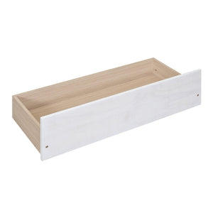 English Elm Wood Canopy Platform Bed Full Size Storage Drawers Brushed White Modern Frame WF303304AAK