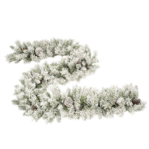 English Elm Pre-lit 7ft Artificial Christmas Set with 325 Warm LED Lights, Garland, Wreath & 2 Entry Trees (Flame‑Resistant) PX307760AAF