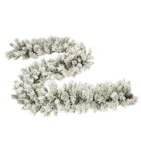 English Elm Pre-lit 7ft Artificial Christmas Set with 325 Warm LED Lights, Garland, Wreath & 2 Entry Trees (Flame‑Resistant) PX307760AAF