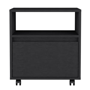 English Elm Austin Nightstand Slim White Nightstand on Casters with Smooth Drawer, Space-Saving Modern Storage B07092130