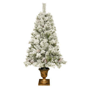 English Elm Pre-lit 7ft Artificial Christmas Set with 325 Warm LED Lights, Garland, Wreath & 2 Entry Trees (Flame‑Resistant) PX307760AAF