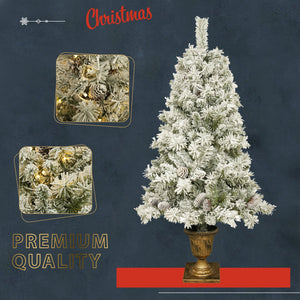 English Elm Pre-lit 7ft Artificial Christmas Set with 325 Warm LED Lights, Garland, Wreath & 2 Entry Trees (Flame‑Resistant) PX307760AAF