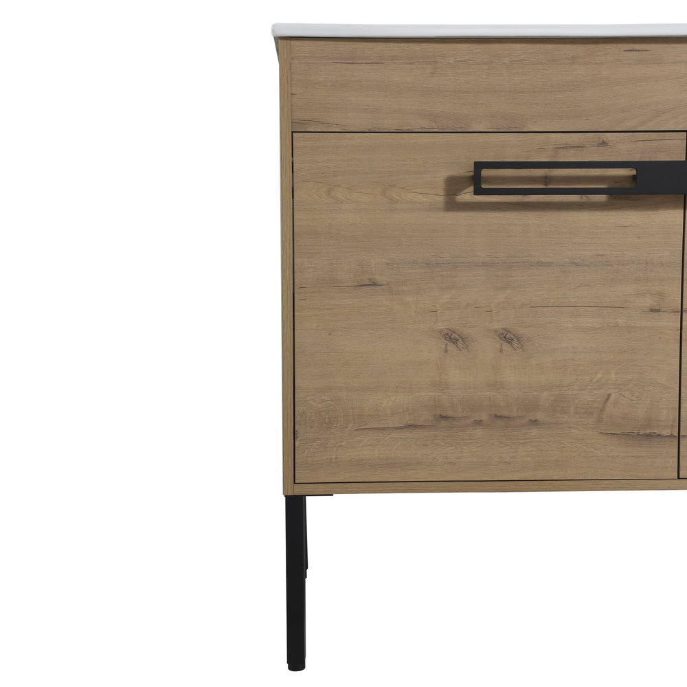 English Elm 36 Inch Bathroom Vanity With Sink - Versatile Freestanding Or Floating Design For Modern Spaces W999S00109