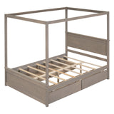 Grant Canopy Full Bed with Four Drawers