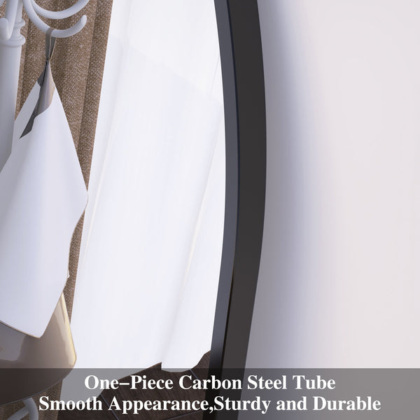 English Elm Arch 70.8x32" Full Length Arched Mirror - Oversized Leaning Floor Mirror with Black Metal Frame W708P379200