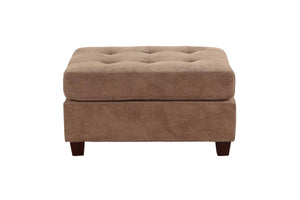 English Elm Cocktail Waffle Suede Ottoman in Truffle with Tufted Cushion, Plush 36"x26"x20" Accent Seat Hardwood Base B01152305