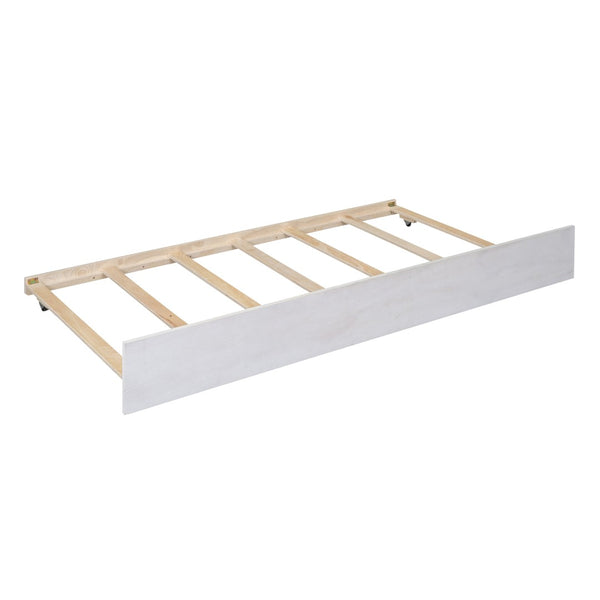 English Elm Wood Canopy Platform Bed Full Size with Trundle Storage Drawers Slat Support LP000905AAK