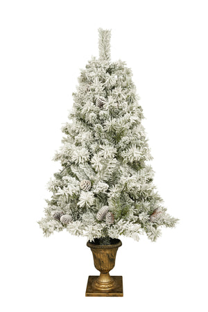 English Elm Pre-lit 7ft Artificial Christmas Set with 325 Warm LED Lights, Garland, Wreath & 2 Entry Trees (Flame‑Resistant) PX307760AAF