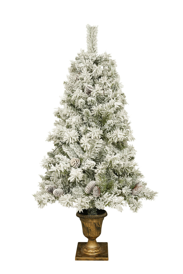 English Elm Pre-lit 7ft Artificial Christmas Set with 325 Warm LED Lights, Garland, Wreath & 2 Entry Trees (Flame‑Resistant) PX307760AAF