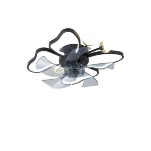English Elm 19.7 Inch Light Ceiling Fan with Dimmable 24W LED, Remote, Timer, Quiet Modern Butterfly Black W1340103802