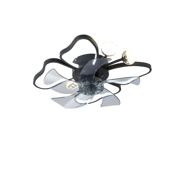 English Elm 19.7 Inch Light Ceiling Fan with Dimmable 24W LED, Remote, Timer, Quiet Modern Butterfly Black W1340103802