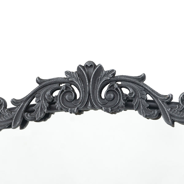 English Elm 66" Baroque Crown Arched Iron Frame Full Length Floor Mirror for Bedroom Entryway W2078124105