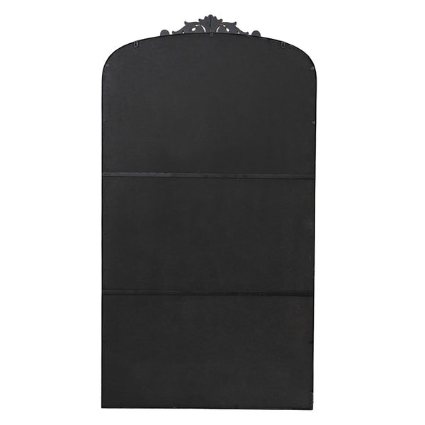 English Elm 66" Baroque Crown Arched Iron Frame Full Length Floor Mirror for Bedroom Entryway W2078124105