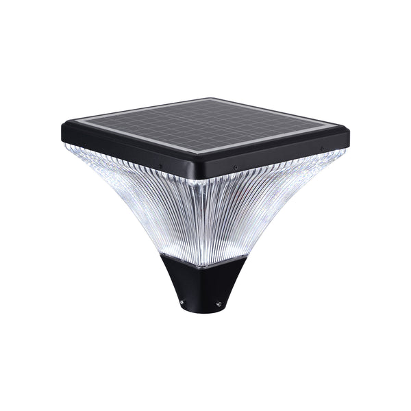English Elm Solar Street Lamp Cap Solar-Powered IP65 Waterproof LED Garden Light Head, Auto Dusk-to-Dawn, 15.7cm Hood W1340103856