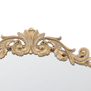 English Elm 36" Round Baroque Iron Frame Wall Mirror Matte Sculptural Relief Entryway Accent Gold W2078124102
