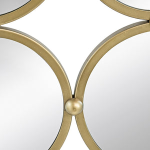 English Elm 27.2" Iron Frame Nine Ring Geometric Wall Mirror Mid-century Modern Entryway Accent W2078124364
