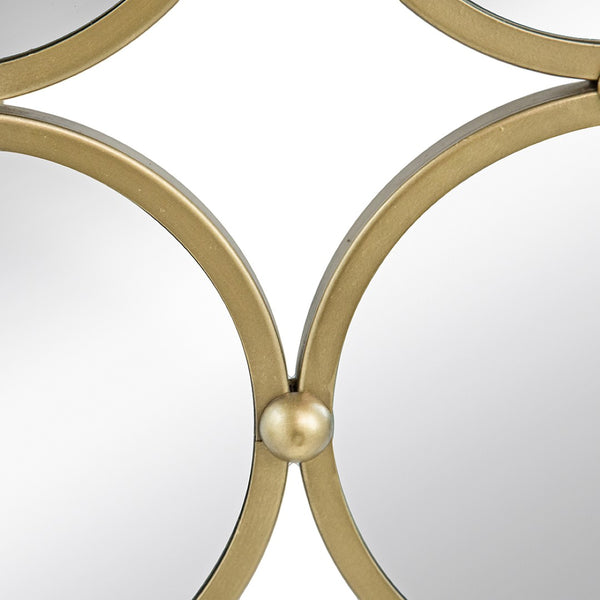 English Elm 27.2" Iron Frame Nine Ring Geometric Wall Mirror Mid-century Modern Entryway Accent W2078124364