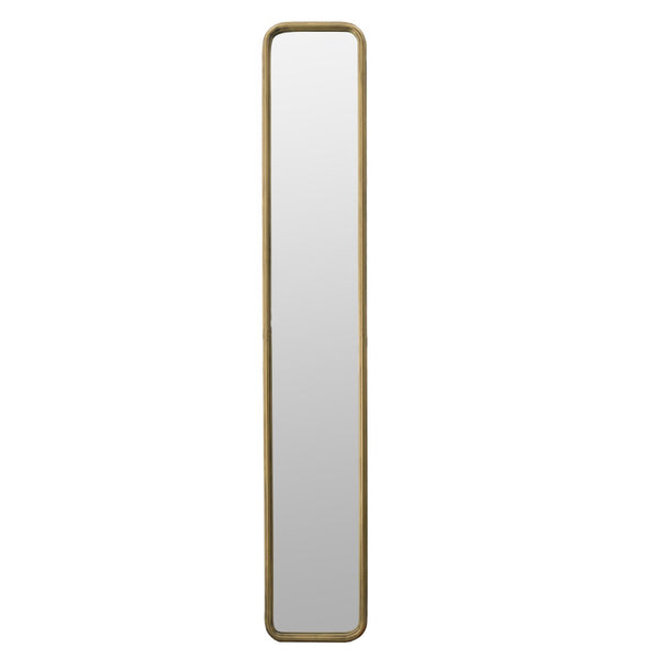 English Elm 47" Slim Full Length Wall Mirror Antique Gold Iron Frame Vintage Glam Accent W2078124332