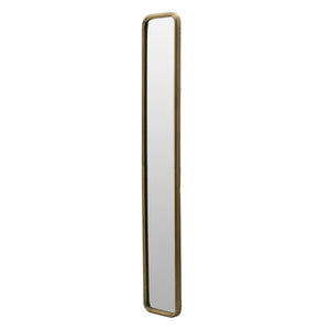 English Elm 47" Slim Full Length Wall Mirror Antique Gold Iron Frame Vintage Glam Accent W2078124332