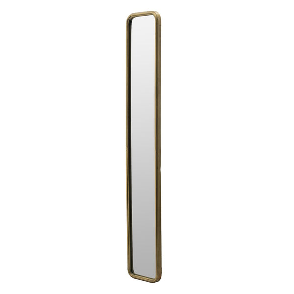 English Elm 47" Slim Full Length Wall Mirror Antique Gold Iron Frame Vintage Glam Accent W2078124332