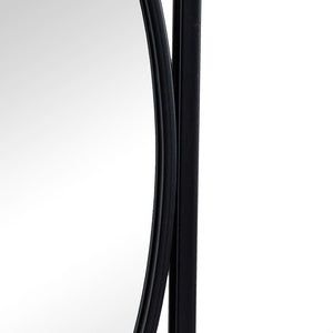 English Elm 32'' Set of 3 Iron Ring Overlay Rectangular Mirrors Black Powder Coat Gallery Wall W2078124318