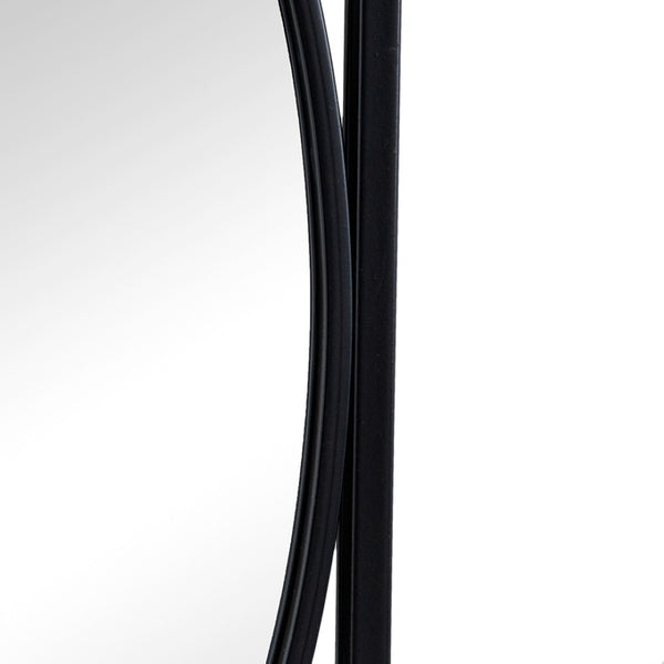 English Elm 32'' Set of 3 Iron Ring Overlay Rectangular Mirrors Black Powder Coat Gallery Wall W2078124318