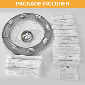 English Elm Modern Crystal Round Chandelier - Luxury 8-Light Stainless Steel & Crystal Fixture for Living Room W1340124206