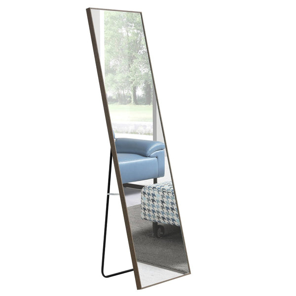 English Elm The Slim Gray Metal Frame Full Length Floor Mirror for Bedroom or Entryway Decor W1151P143478
