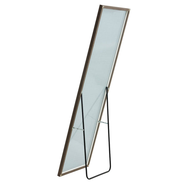English Elm The Slim Gray Metal Frame Full Length Floor Mirror for Bedroom or Entryway Decor W1151P143478